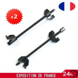 PAIRE COMPRESSEURS DE RESSORT AMORTISSEUR 2 GRIFFES 380mm Outil Compresseur Amortisseurs Ressorts S&eacute;curit&eacute; D&eacute;monte PRO