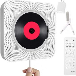 Lecteur CD de Bureau avec Bluetooth Lecteur CD Mural Haut-parleurs HiFi Int&eacute;gr&eacute;s Portables avec &eacute;cran Audio