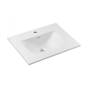 Vasque &agrave; encastrer - DECONATION - Altis - C&eacute;ramique Blanc Mat - 60 cm - Rectangulaire