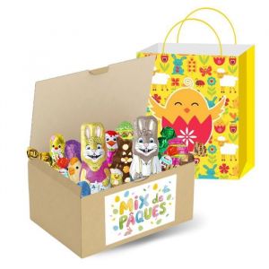 Assortiment 750g  petits Chocolats de P&acirc;ques + Sac cadeau  Kinder Schokobons Papillotes Revillon Petits Moulages et Oeufs