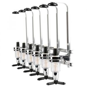 Distributeur de Bouteille Boisson Porte Bouteille Support et Doseur Mural 6 Voies Bar Butler 1.5oz