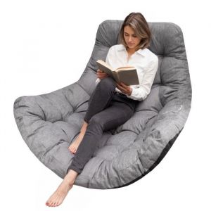 Coussin gris foncé pour fauteuil suspendu imperméable – cocon balancelle de jardin 120x100