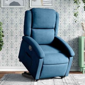 BEWI&reg;Fauteuil inclinable - Fauteuil R&eacute;glable/Fauteuil de relax - 1 personne - bleu velours &FR65390