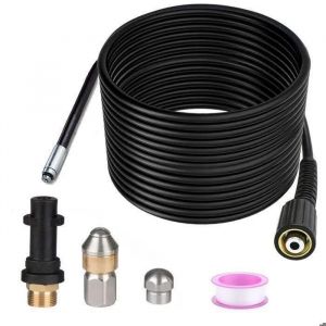 D&eacute;boucheur Canalisation - Accessoires karcher - 15M -180bar-Deux types de buses -Compatible avec K&auml;rcher K2/K3/K4/K5/K6/K7