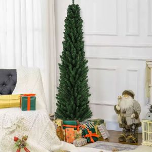 Sapin de No&euml;l Artificiel 180 cm VIVOLILV - Arbre de No&euml;l Slim 550 Branches Support en M&eacute;talliquePVC Difficilement Inflammable