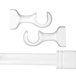 Tringle à rideaux Kit complet bois diamètre Ø 28 mm Longueur 1.80 m Embout Bouchon blanc de MadeInNature®