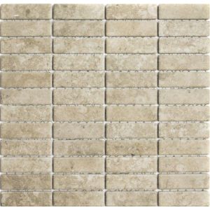 Mosa&iuml;que en b&acirc;tonnets Carreau c&eacute;ramique aspect pierre beige Carrelage cuisine MOS24-STSO67