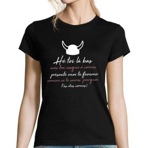 T-Shirt Femme - Kaamelott - Citation Merlin - 100% Coton - Col V - Manches Courtes