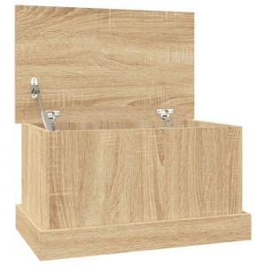 Soldes FlottantsCoffre de rangement 1PC - SHIELD - charge: 100 kg - Banc de rangement - Ch&ecirc;ne Sonoma 50x30x28cm - Bois ding&eacute;nieri