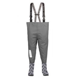 3Kamido Enfant Cuissardes de pêche - Enfants Waders Bottes de pêche - motif camouflage gris