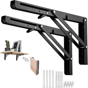 Equerre Etagere 400mm Support Console Pliable Acier Inoxydable Equerre Rabattable Murale 80KG/176lbs PorteurLot de 2