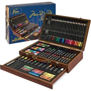 Nassau Fine Art Mallette de coloriage  Bo&icirc;te &agrave; dessin dart dans bo&icirc;te de rangement en m&eacute;tal  Bo&icirc;te de cr&eacute;ativit&eacute; pour enfants