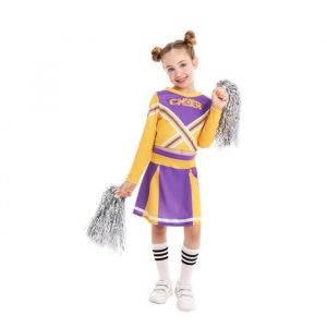 Costume - D&eacute;guisement de pom-pom girl violette - T-shirt et jupe - Fille 10-12 ans - Violet