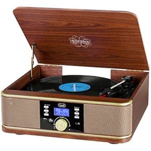 Platine Disque - Trevi - TT 1042 - 3 vitesses - Haut-parleurs stéréo - Meuble en bois
