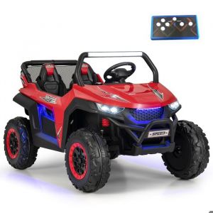 Voiture électrique enfant 2 places - DREAMADE - buggy quad 12V - effets lumineux sonores - Rouge