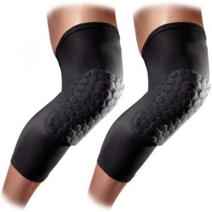 Genouill&egrave;re de CompressionJambi&egrave;re Genouill&egrave;re Extensible Protectionpour Sport Basketball Volleyball Football Rugby (L)noir
