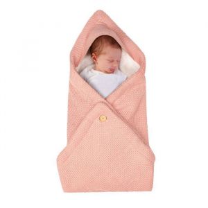 Couverture Emmaillotage Bebe Hiver pour 0-12 Mois Gigoteuse Naissance Sac De Couchage Nouveau-né Chaudes pour Poussette(ROSE)