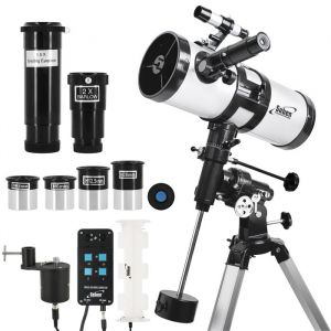 Pack Télescope Motorisé 1000-114 Star Sheriff + 4 Oculaires HQ + 2 Lentilles + Filtre + Chercheur + Monture équatoriale EQ3