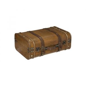 Malle cantine - Marron - 45x30x19cm - Bois massif - Vintage - Petit meuble complément