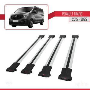Barres de toit - FLY - Renault Trafic 2014-2024 - 4 barres - Aluminium - Gris