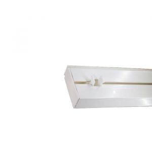 TRINGLE DECO Rail PVC Blanc de 150 cm tout &eacute;quip&eacute; (glisseurs emboutsarr&ecirc;tvis chevilles cache vis) pour rideaux 1 voie