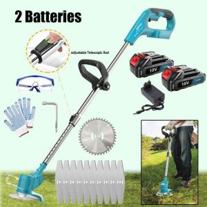 85-122 cm tondeuse &agrave; gazon &eacute;lectrique 300 W sans fil pliable tondeuse taille coupe jardin outil &eacute;lectrique pour Makita batterie