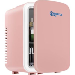 Mini Frigo Petit Réfrigérateur Portable 4L Mignon Fonction Froid/Chaud 220V/12V Rose