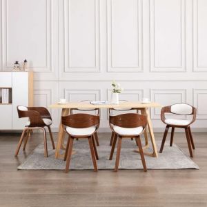 Bonne qualit&eacute; - Chaises &agrave; manger - Style vintage - lot de 6 - bois courb&eacute; et similicuir49x515x715 cm DECO M3138352