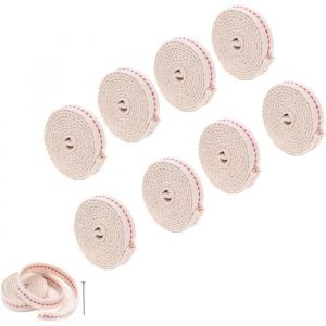8 Pi&egrave;ces Meche Lampe a Petrole Plate en Coton Br&ucirc;Ler Uniform&eacute;Ment M&egrave;Che Lanterne &agrave; K&eacute;Ros&egrave;Ne Durable Utilis&eacute; pour Produits A44