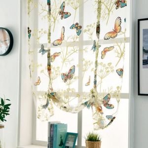 Rideau de Voilage - ZGEER - Papillon - 60x120 cm - Polyester - Int&eacute;rieur