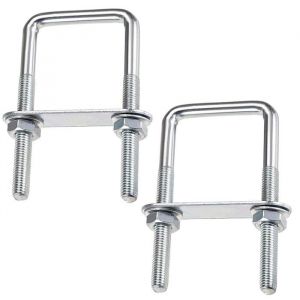 U-Boulons Carré Boulons En U 70 x 110 mm U-Bolts En Acier Inox U-Boulon M8 Avec éCrou Plaque De Cadre Et Rondelle (70 x 110 mm)