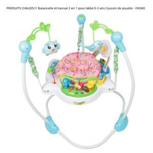 Balancelle et transat 2 en 1 pour bébé 0-3 ans - QUIIENCLEE - Coussin de poudre - Vert - Lumineux - Musical