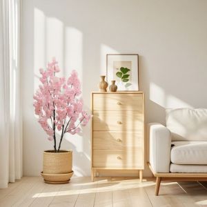 120cm arbres artificiels de fleurs de fleurs de cerisier fleurs de fleurs de Faux cerisier avec Pot de fleursDécoration de fête
