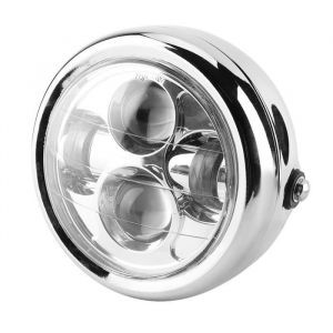 Phare LED Rond Phare de Moto Phare de Moto Universel Vintage en Aluminium R&eacute;tro LED Phares Ronds Phare