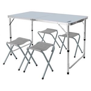 Ensemble de camping pliable - NEO - Table et 4 chaises - Pliable en valise - Compact - Facile &agrave; transporter