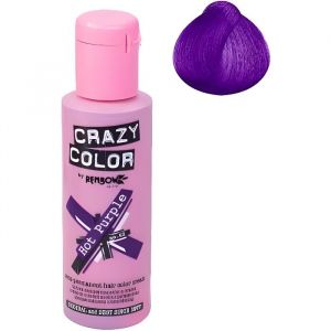 Coloration cheveux semi-permanente CRAZY COLOR HOT PURPLE = Pourpre profond Pour un look FUN et des cheveux aux couleurs vives et