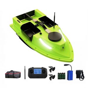 Bateau Amorceur Télécommandé 600m - Bateau de Pêche de Appât - Mode nuit et Croisière a Vitesse Fixe Charge de 2 Kg