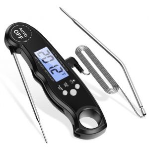 Thermomètre de cuisine Thermomètre alimentaire Sonde LCD Digital étancheRapide et précis & Auto On / Off Alarme de température