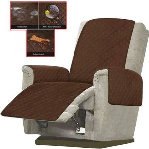 Housse Fauteuil Protecteur MaluHousse MatelasseRéversibleBottlewise Housse Fauteuil Relax Matelassé Antidérapant-Café