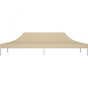 Bonne qualité - Toit de tente de réception - Toile de Tonnelle 6x3 m Beige 270 g-m² Pour Extérieur Terrasse Jardin Patio @5839 :