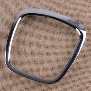 DWCX-Centre de Volant en ABS Chrom&eacute; avec Logo Cadre de Garniture pour Audi A3 A4 A5 Horizon A8 Q5 Q7