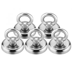 Wukong Aimant Neodyme 32mm Aimant Puissant 35kg force de traction aimant puissant rond magnétique néodyme (5 Packs)