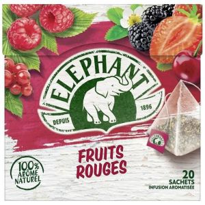 LOT DE 12 - ELEPHANT Infusion aux fruits rouges - 20 sachets