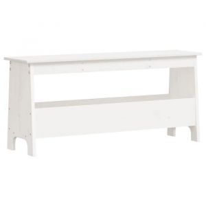 BEST-HOME Banc dentrée banc à chaussures blanc 100x28x45 cm bois de pin massif1parcel1536