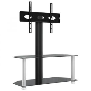 Meuble TV Table TV dangle - 2 niveaux pour 32-70 pouces noir argenté LL251444