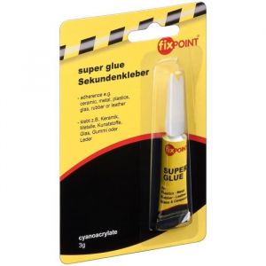 Adh&eacute;sif - FIXPOINT - Super Glue - 3 g - Extra fort - Capuchon doseur verrouillable