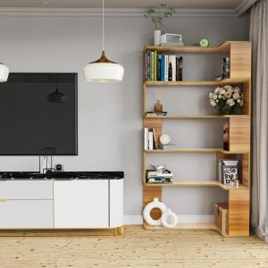 SUPFINE Biblioth&egrave;que dangle &Eacute;tag&egrave;re de Bureau &agrave; 5 Niveaux &Eacute;tag&egrave;re &agrave; poser &Eacute;tag&egrave;re D&eacute;corative Ind&eacute;pendante 90&times;48&times;169cm