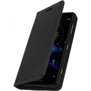Etui - AVIZAR - Sony Xperia XZ2 - Cuir v&eacute;ritable - Fonction support - Noir