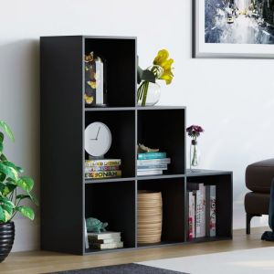 Meuble etagere Vida designs - 3331520 - Durham Escalier Bibliotheque Etagere de Rangement Meuble de Salon (6 Cubes Noir)