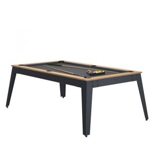 René Pierre - Table billard convertible René Pierre Steel Noyer Venice - Couleur du meuble:Noyer couleur des pieds :Blanc couleur d